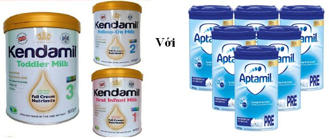 So sánh sữa Kendamil và Aptamil