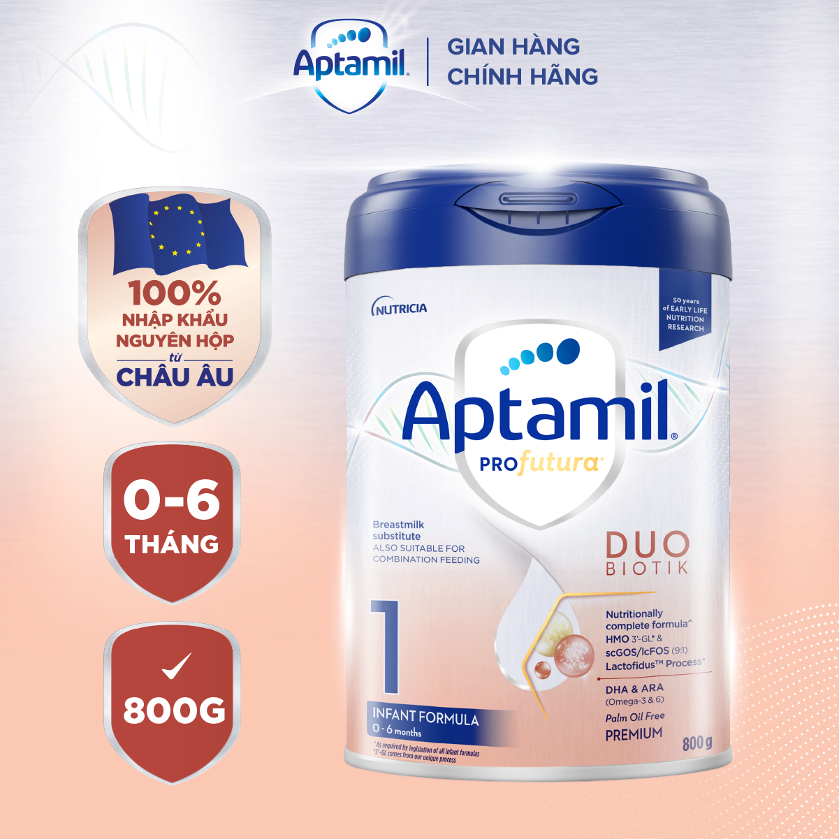 Sữa Aptamil Duobiotik số 1 800g (0-6 tháng)