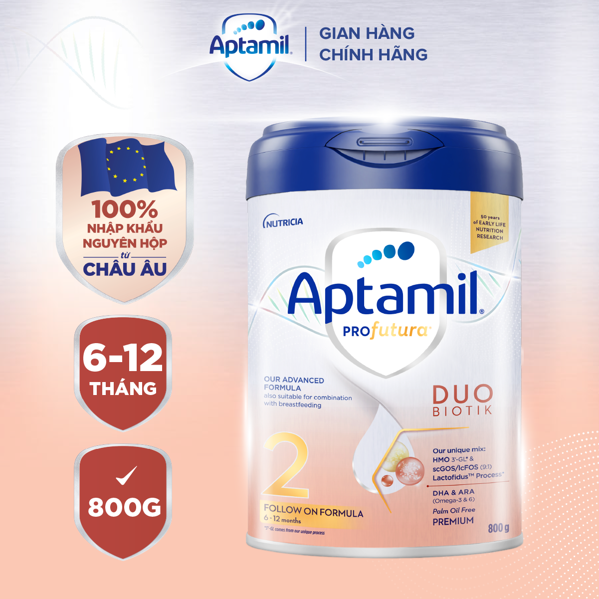 Sữa Aptamil Duobiotik số 2 800g (6-12 tháng)